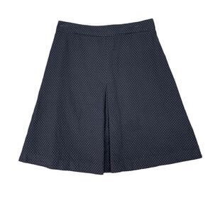 Pendleton Pleated Skirt Womens 6 Polka Dots Back Zip A Lined Cotton Navy Blue